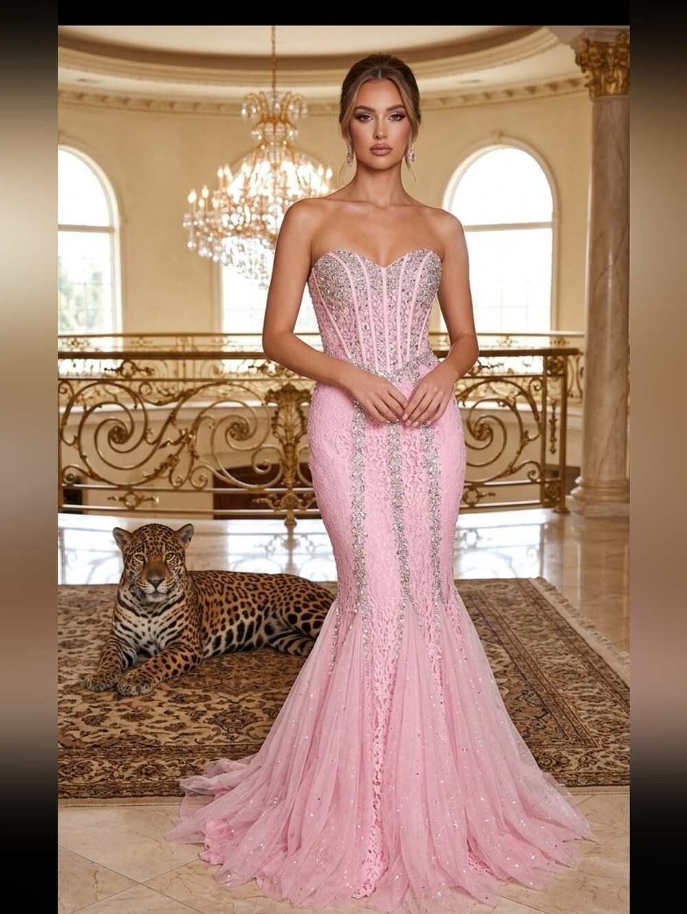 NWT portia And Scarlet Pink Corset Strapless Maxi Prom hoco Pageant Dress 16